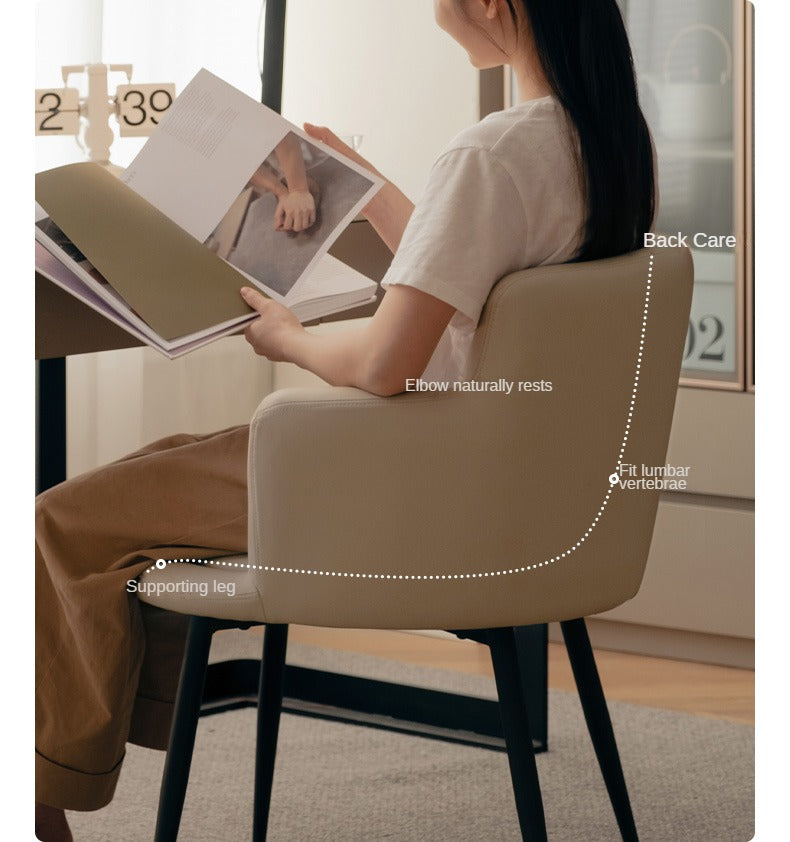 Organic Leather Soft Comfortable Italian Light Luxury Computer Chair