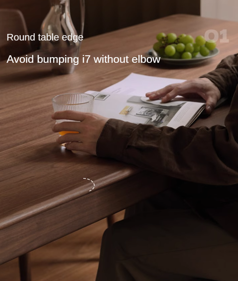 Black Walnut, Sandalwood, Ash Solid Wood Modern Rectangular Table