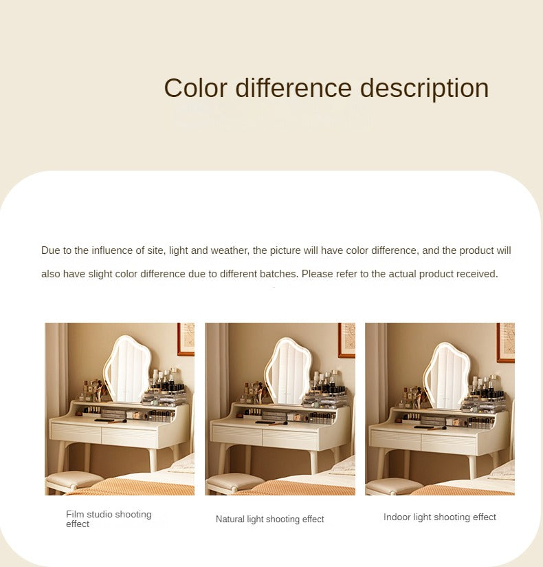 Poplar Solid Wood Dressing Table,computer desk Cream Style