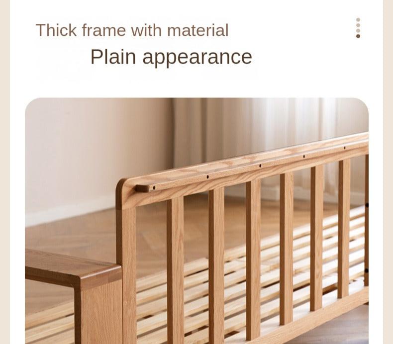 Oak Solid Wood Modern Log Style Corner Fabric Sofa.