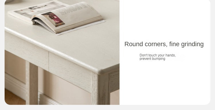 Oak Solid Wood Cream Style Office Desk