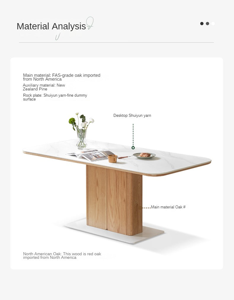 Oak Rock Plate Italian Standing Long Dining Table