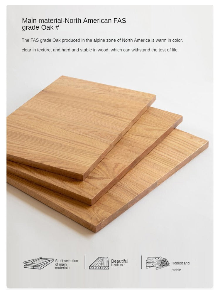 Oak Solid Wood Travertine Rock Plate Coffee Table