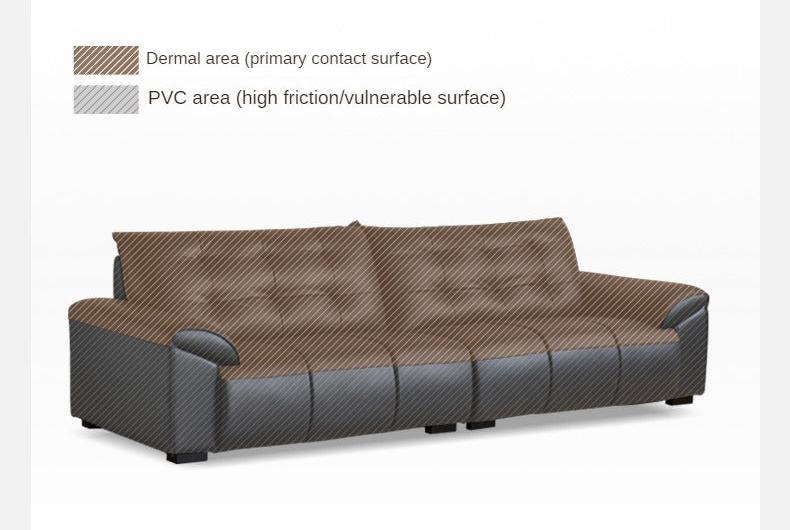 Genuine Leather Oversized Tufted Deep-Cushion Sofa