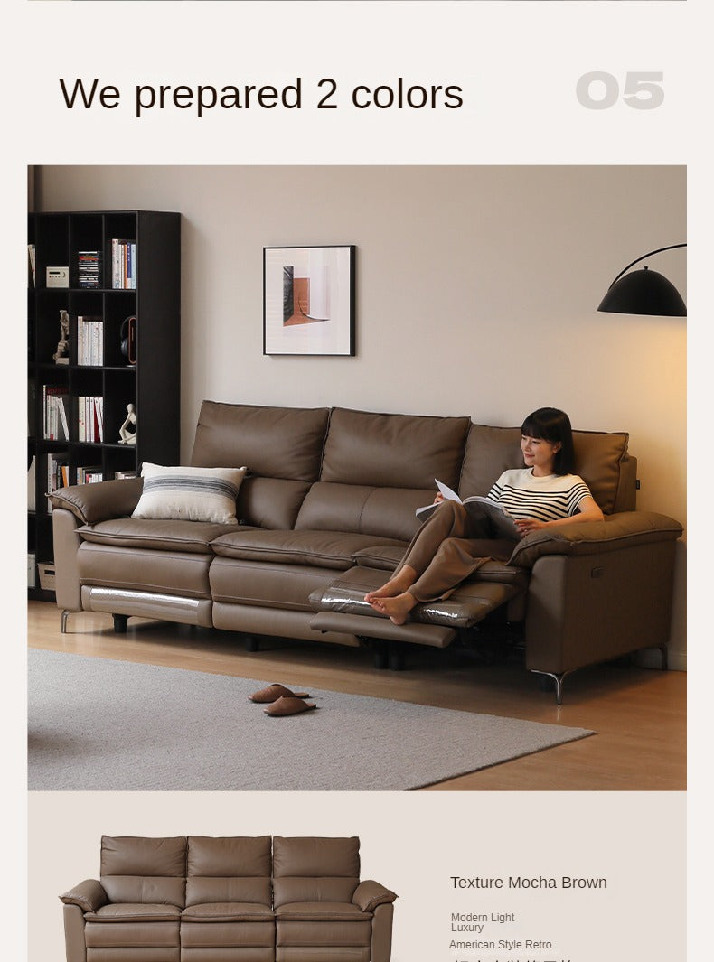 Leather Electric Dual-purpose Cowhide Sofa.