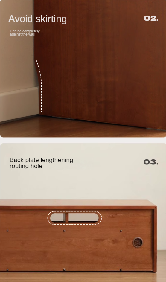 Poplar Solid Wood Retro Floor-Standing Medieval Style TV Cabinet.