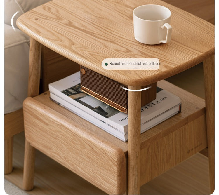 Oak, Beech Solid Wood Nightstand