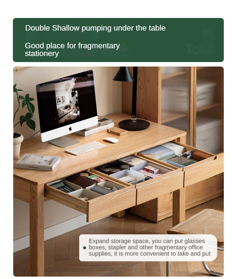 Oak, Beech Solid Wood Office Desk