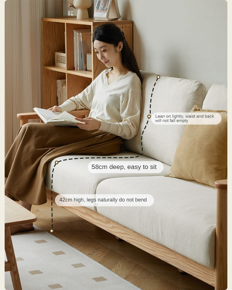 Oak Solid Wood Sofa Fabric.