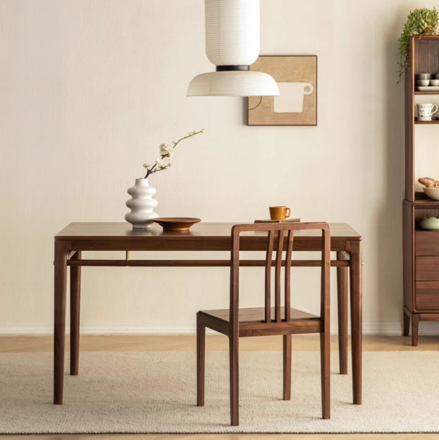 Black Walnut Solid Wood Rectangular Dining Table
