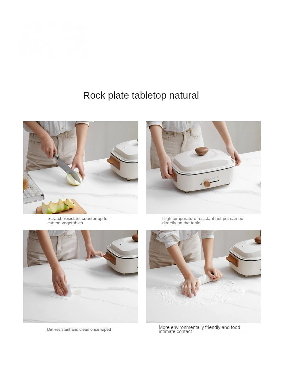 Beech Solid Wood Rock Plate Dining Table