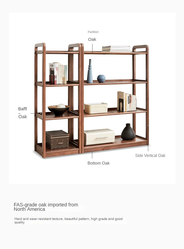 Oak Solid Wood Floor-To-Ceiling Racks Modern