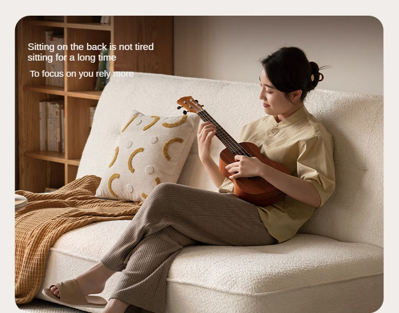 Fabric Sofa White Cream Style Sitting and Sleeping Sofa.