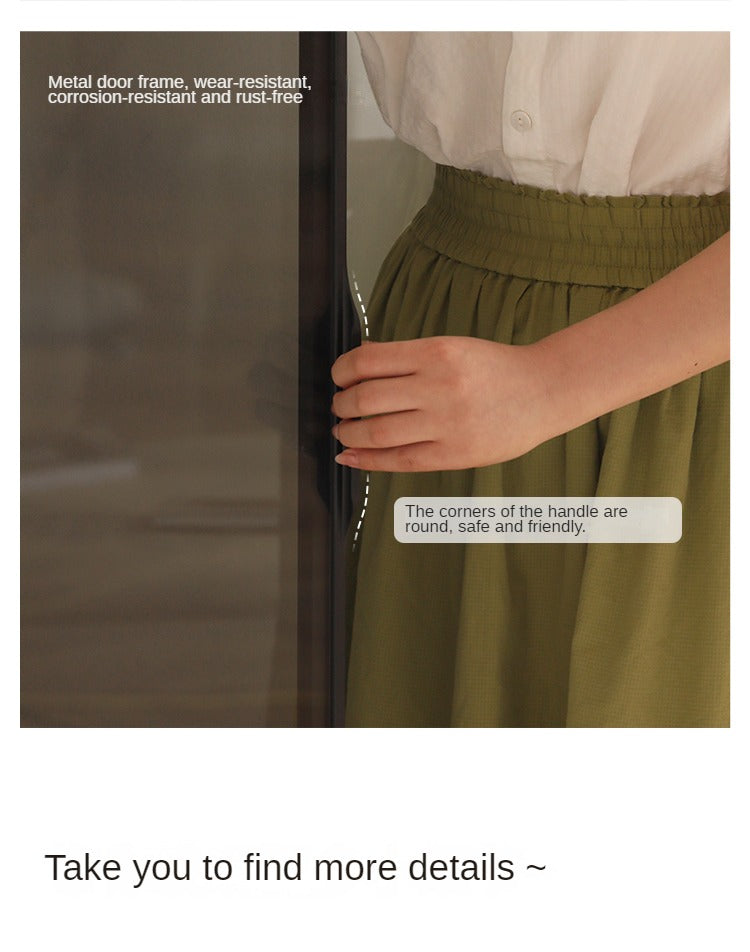 Tulipwood Solid Wood Wine Cabinet, Display Cabinet Glass Door Light Luxury