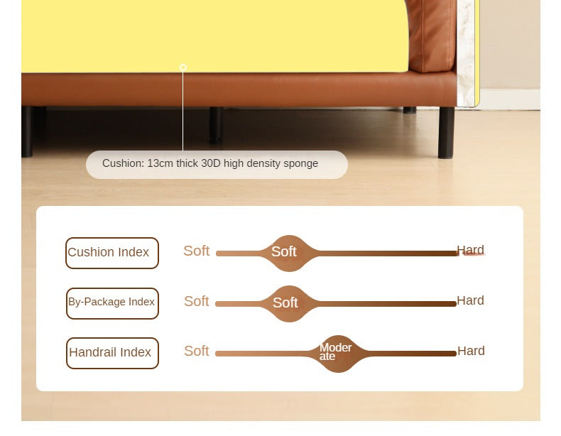 Leather Italian Minimalist Sofa.