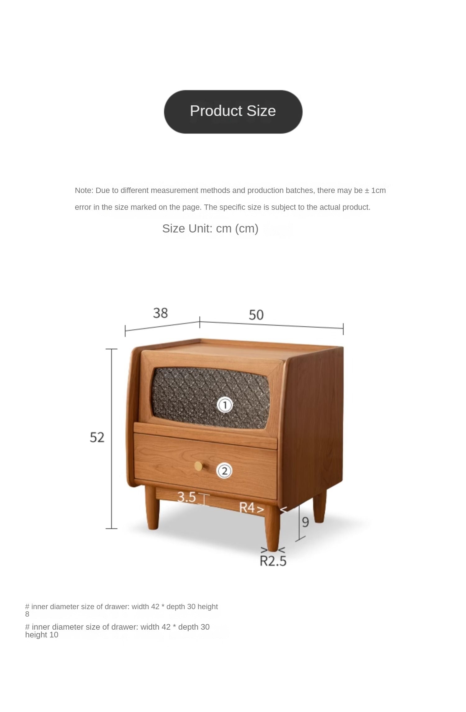 Cherry Solid Wood Nightstand.