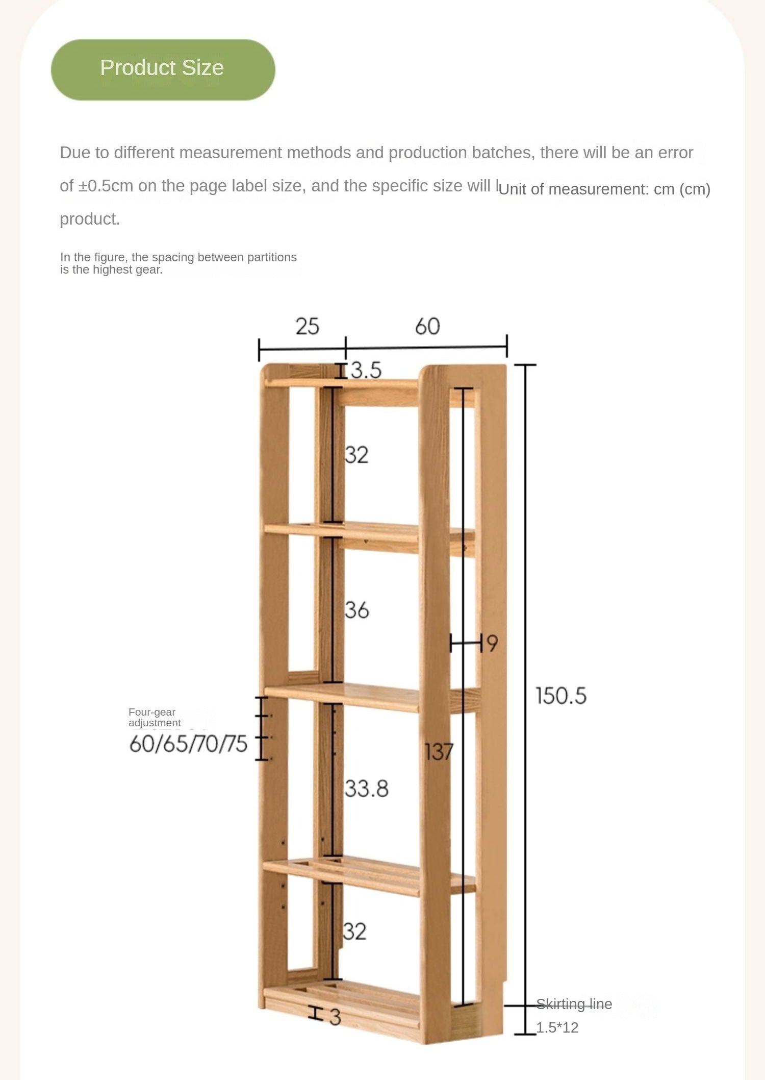 Beech Solid Wood Kids Bookcase