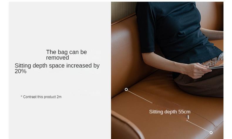 Genuine Leather Sofa, Italian Minimalist Design