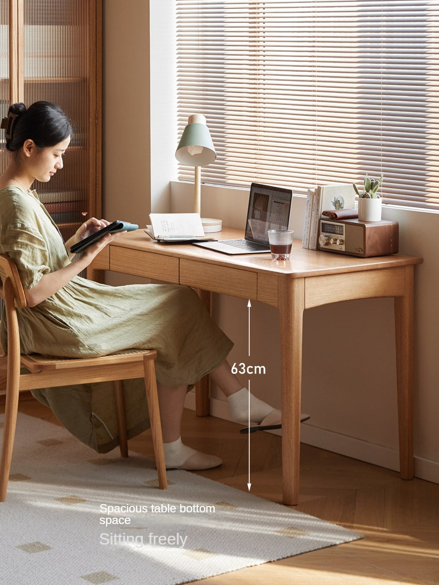 Oak Solid Wood Desk With Drawer