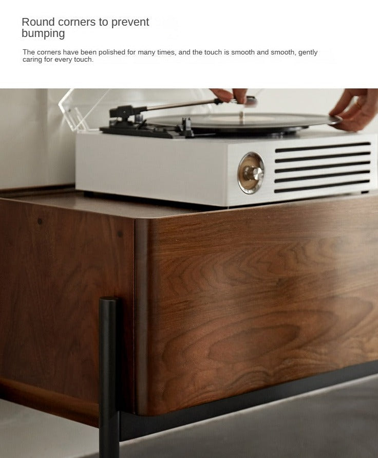 Black Walnut Solid Wood TV Stand.