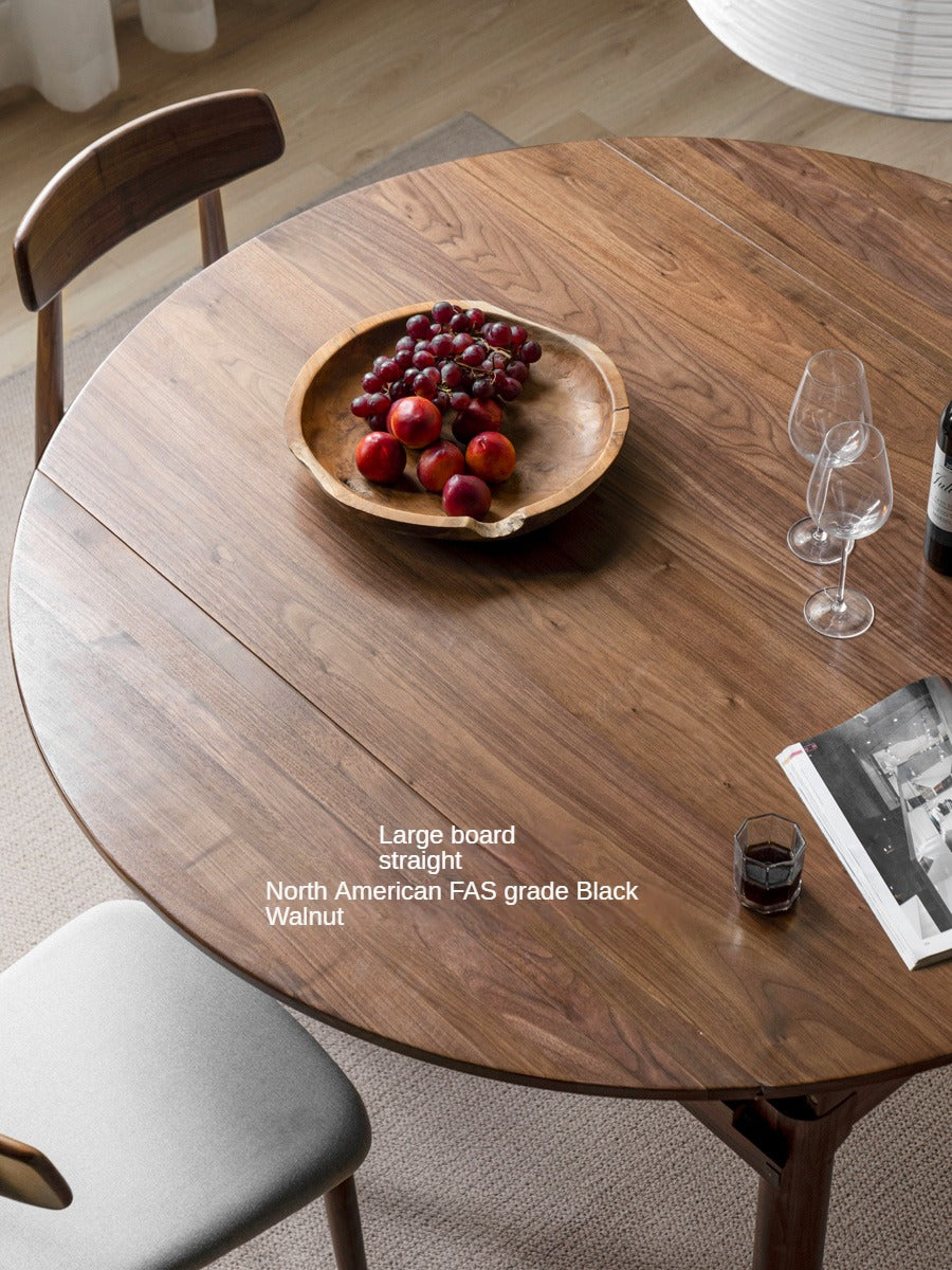 Ash, Oak, Black Walnut Solid Wood Folding Dining Table