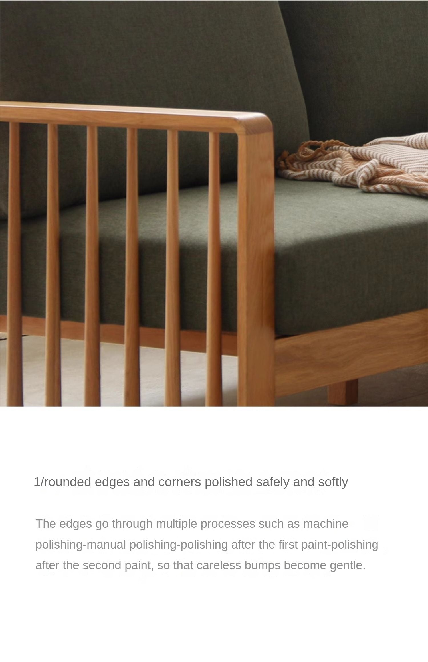 Ash Solid Wood Corner Modern Simple Sofa.