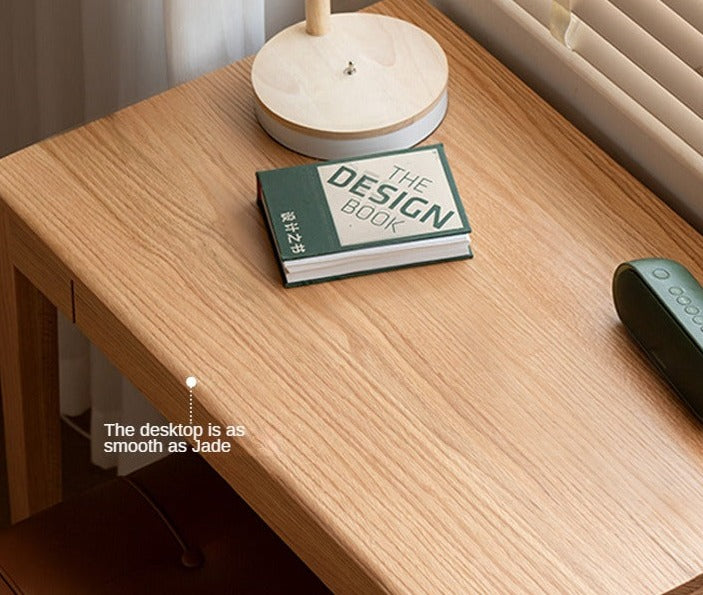 Solid Rubberwood, Oak Solid Wood Small Desk