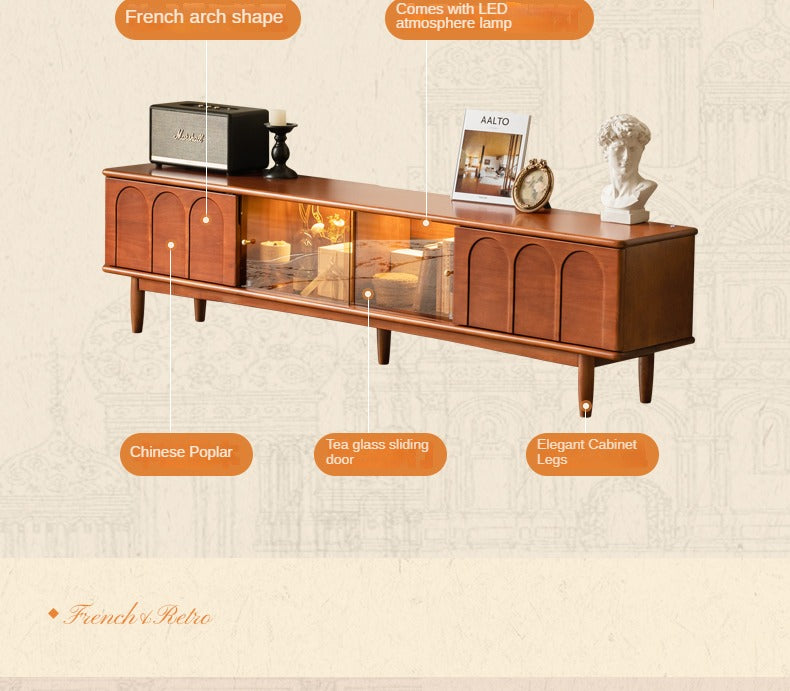 Poplar Solid Wood Antique Style TV Cabinet.