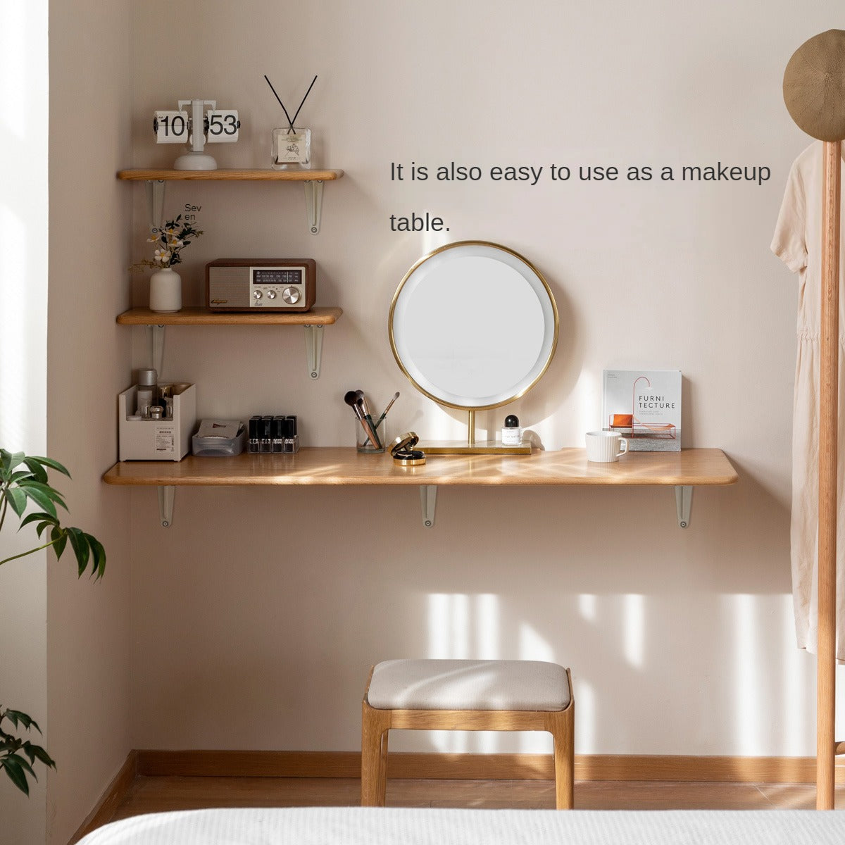 Oak Solid wood wall-mounted Makeup table Writing desk "