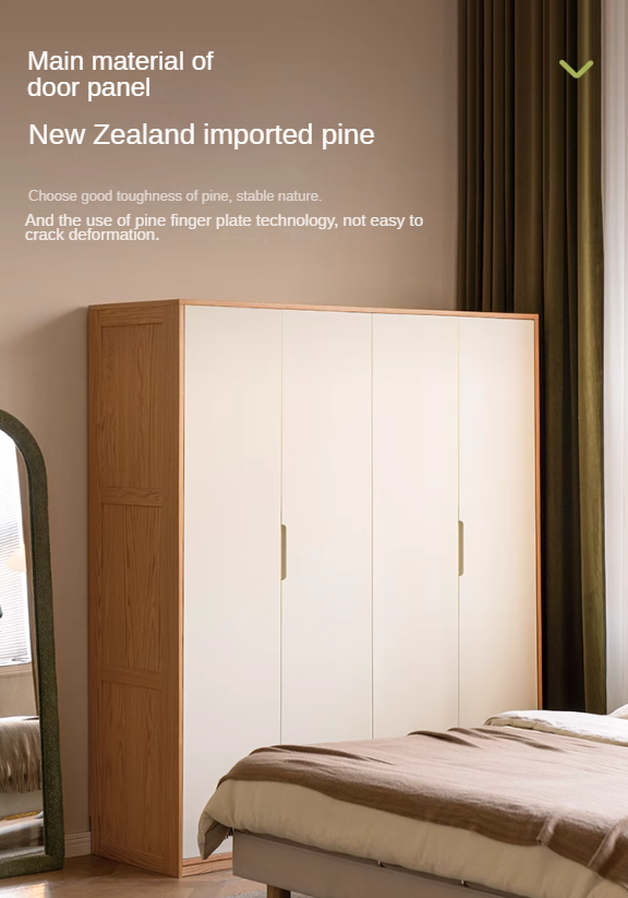 Oak Solid Wood Wardrobe Floor Combination Cabinet.