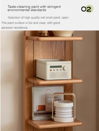 Oak solid wood modern multi-layer bookshelf.