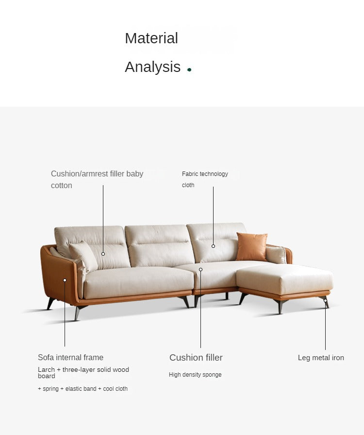 Technology Fabric High Back Corner Sofa.