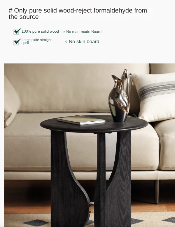 Oak Solid Wood Curved Leg Side Table