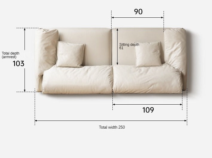 Electric Foldable Dual-purpose Cream Style White Elephant Ear Retractable Sofa Bed.