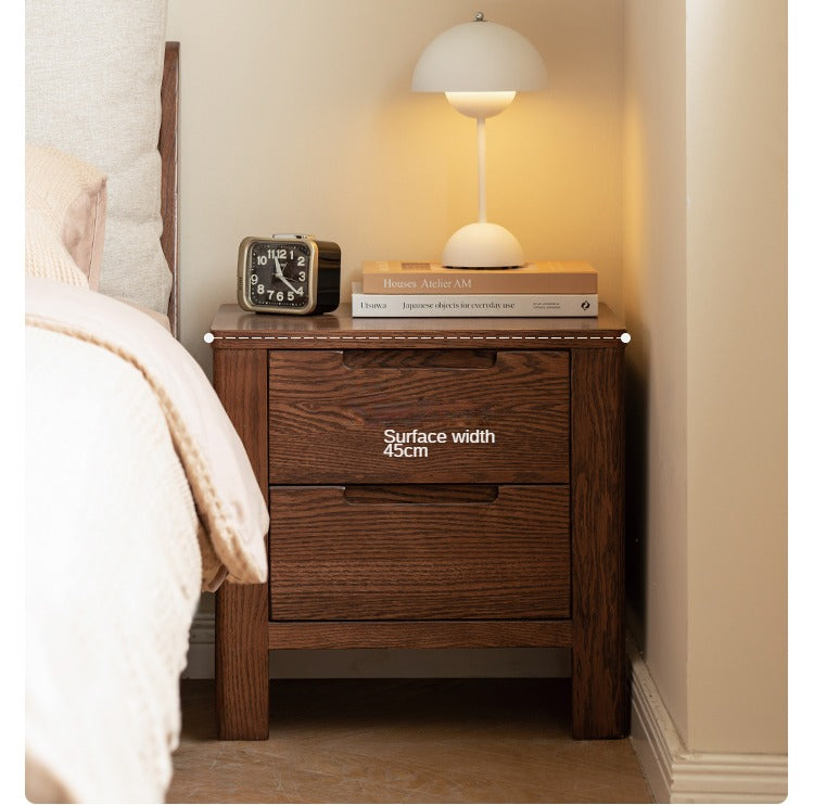 Oak Solid Wood Nordic Style Nightstand.