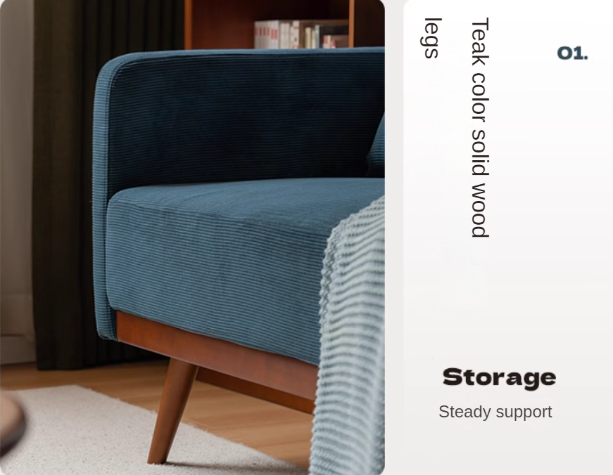 Fabric Modern Straight Retro Three Seater Sofa.