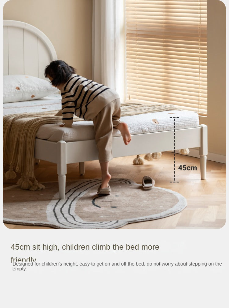 Poplar Solid Wood High Headboard Children's Bed.