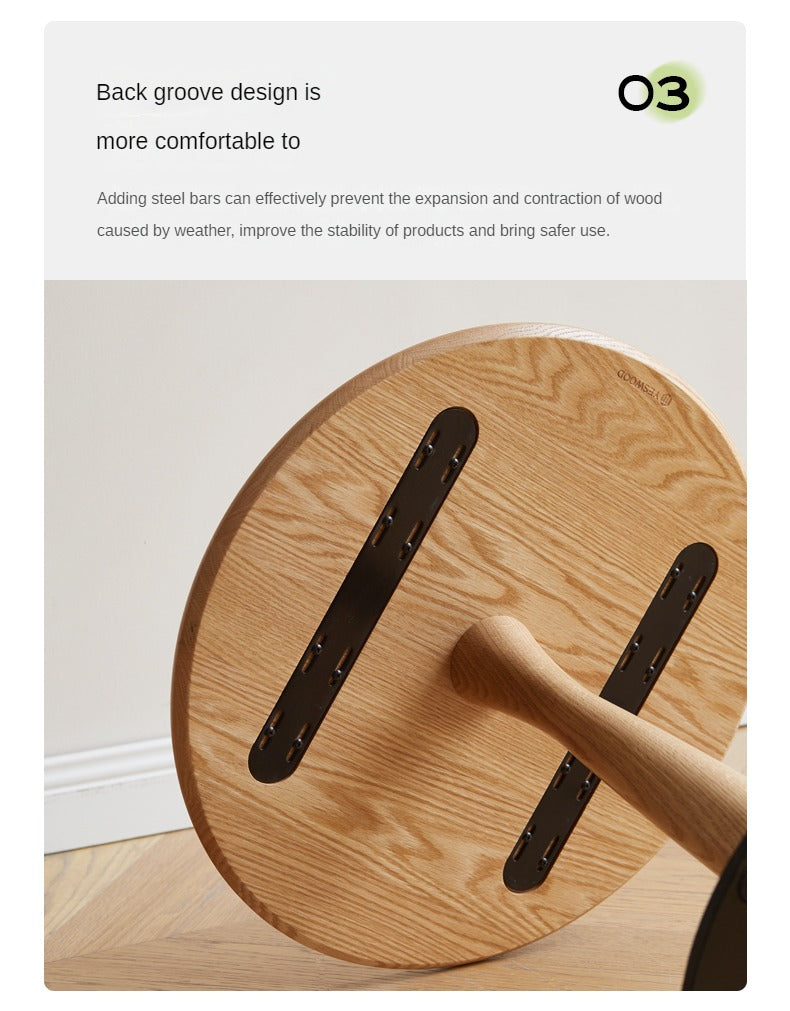 Oak, Black Walnut, Cherry, Beech Solid Wood Round Side Table Modern