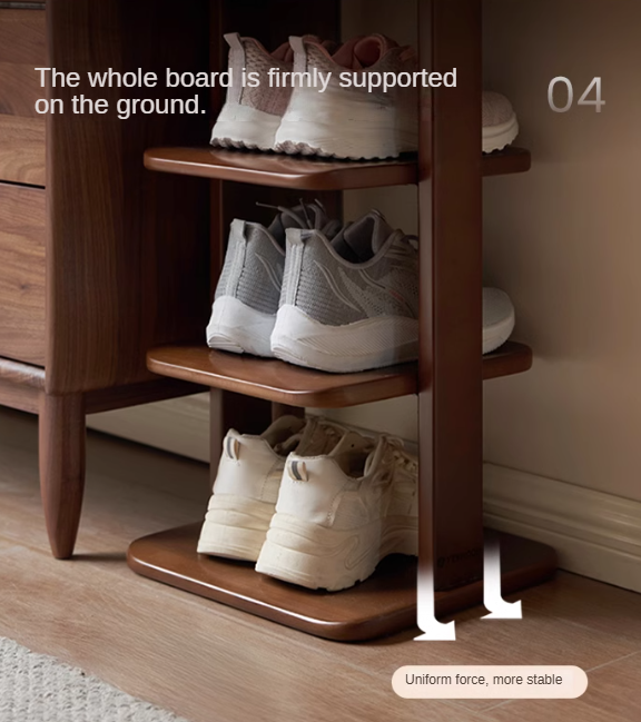 Beech Solid Wood, Solid Rubberwood Ultra-Narrow Shoe Cabinet