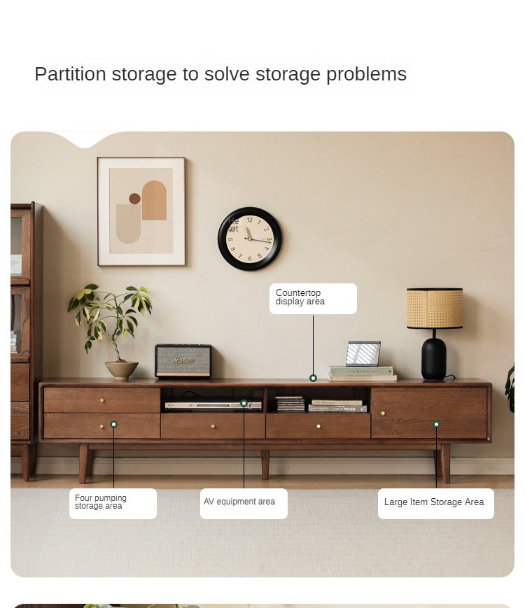 Oak Solid Wood Nordic Modern TV Stand