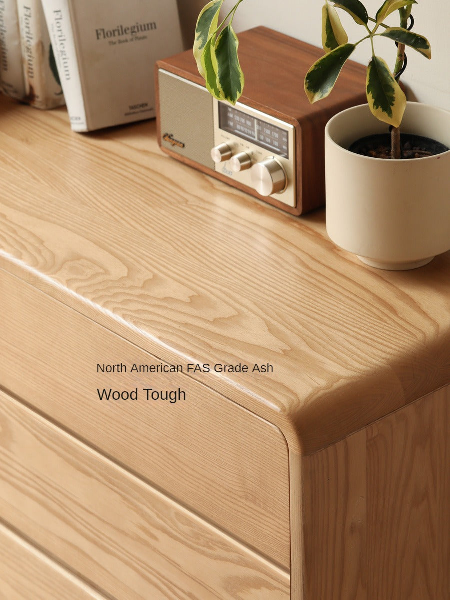 Ash Solid Wood Telescopic Dressing Table Integrated Storage.