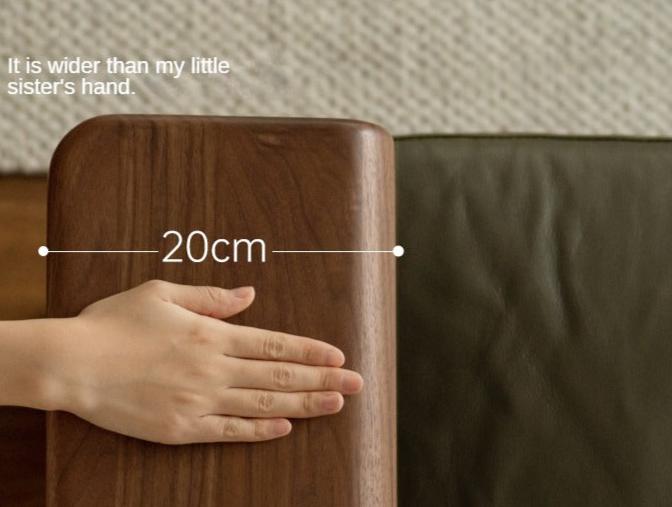 Black Walnut Solid Wood Modern Straight Sofa.