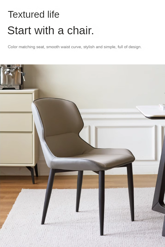 Set 4 pcs Iron Art Dining Chair Light Luxury Soft Bag