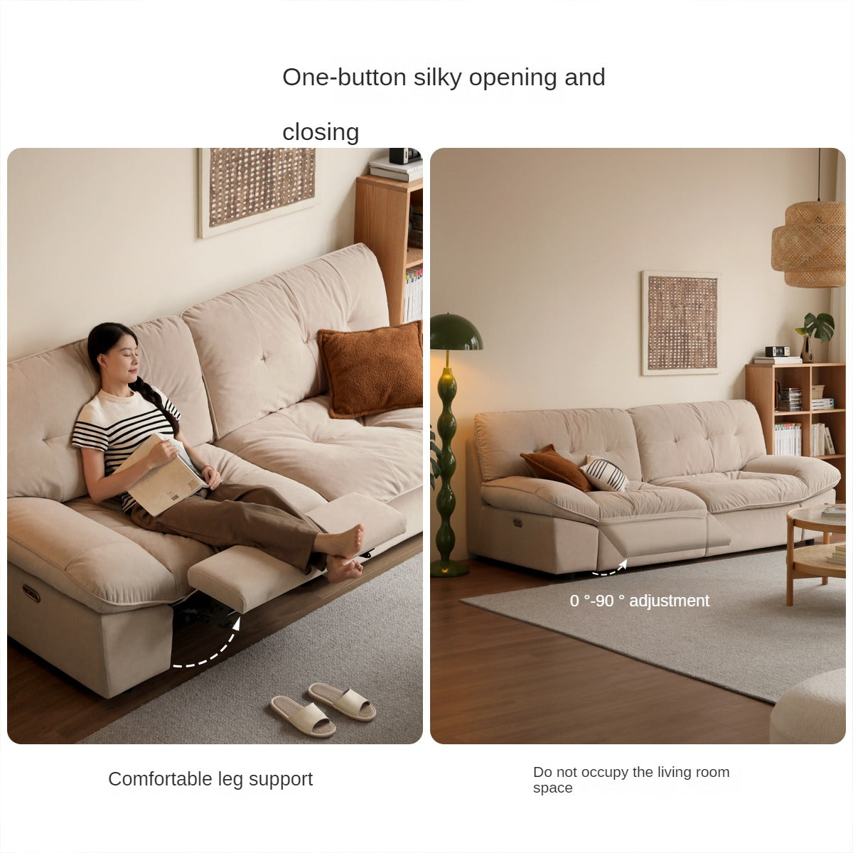 Fabric Sofa Italian Minimalist White Cloud Sofa.