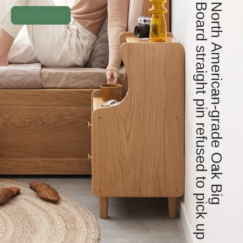 Oak Solid Wood Nightstand.