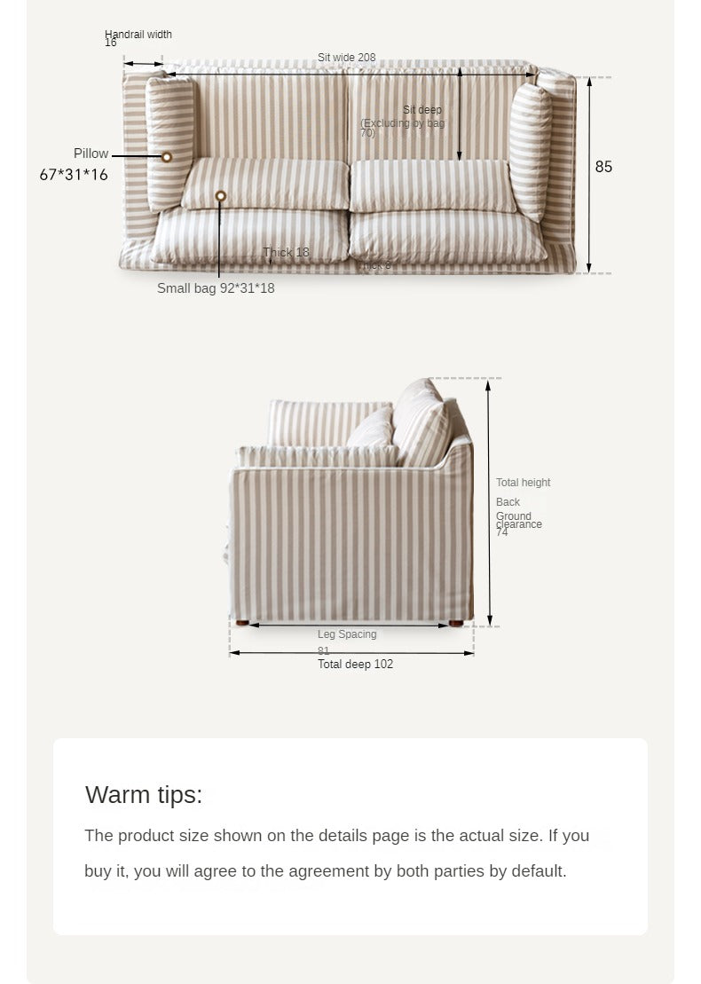 Fabric Three Seat Modular Sofa Modern-