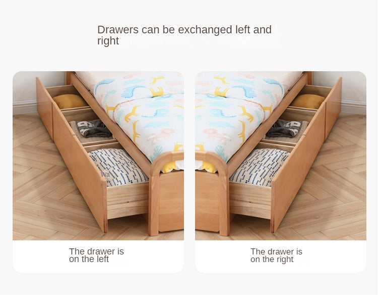 Beech solid wood kids bed
