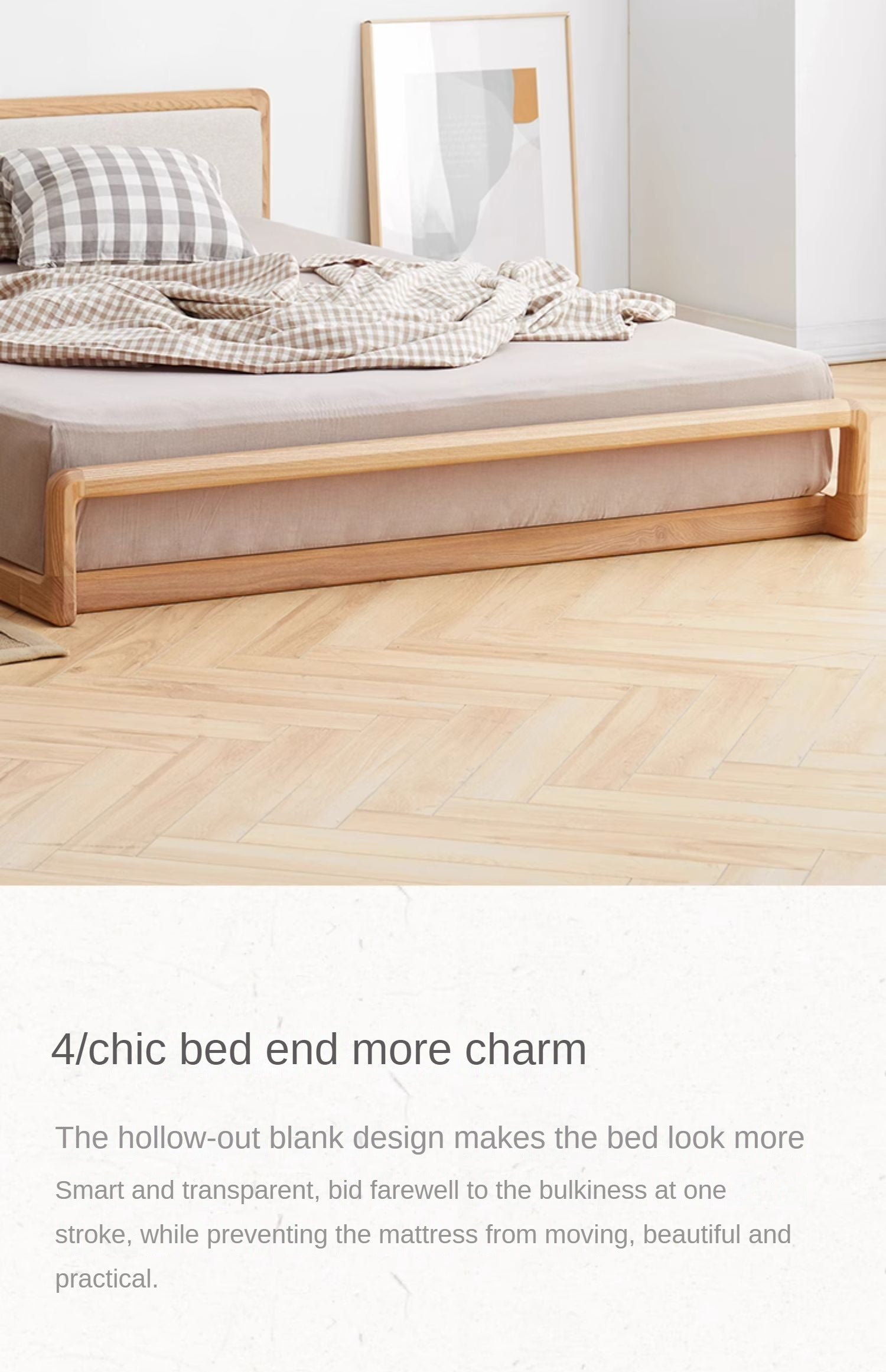Ash Solid Wood Modern Simple Nordic Style Platform Bed