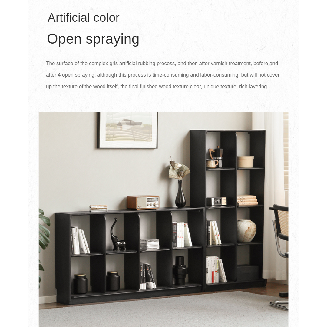 Oak Solid Wood Bookcase Lattice Cabinet Rack Free Combination.