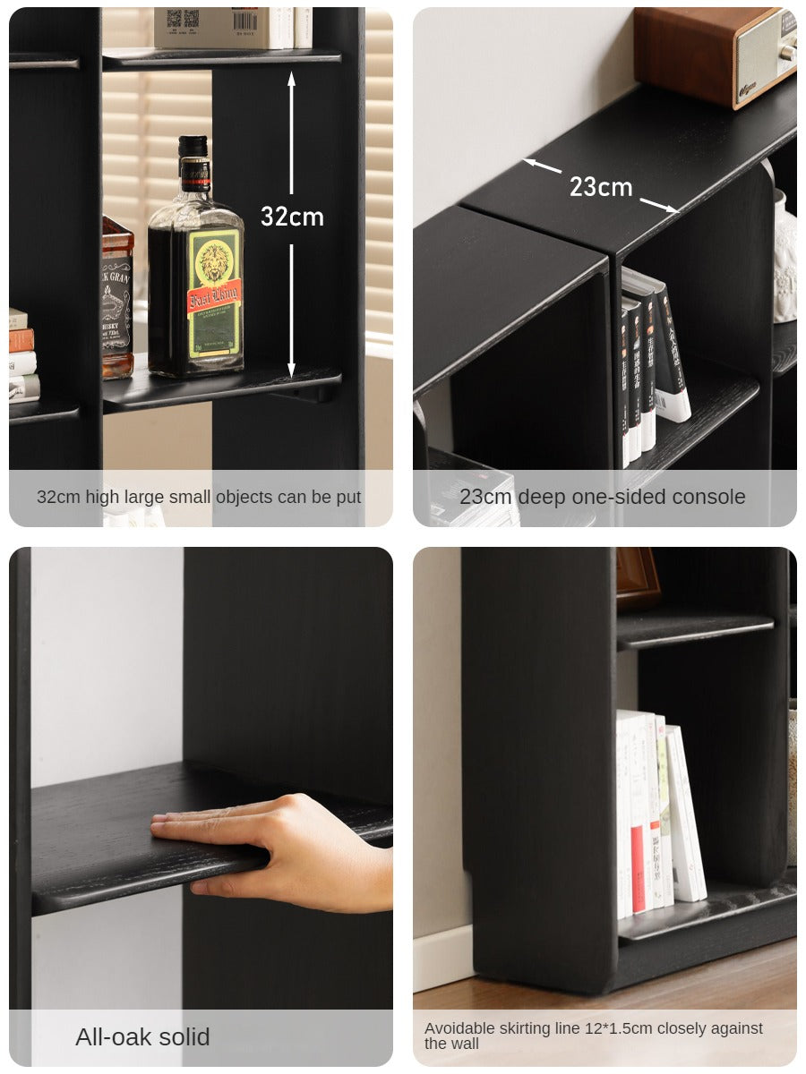 Oak Solid Wood Bookcase Lattice Cabinet Rack Free Combination.